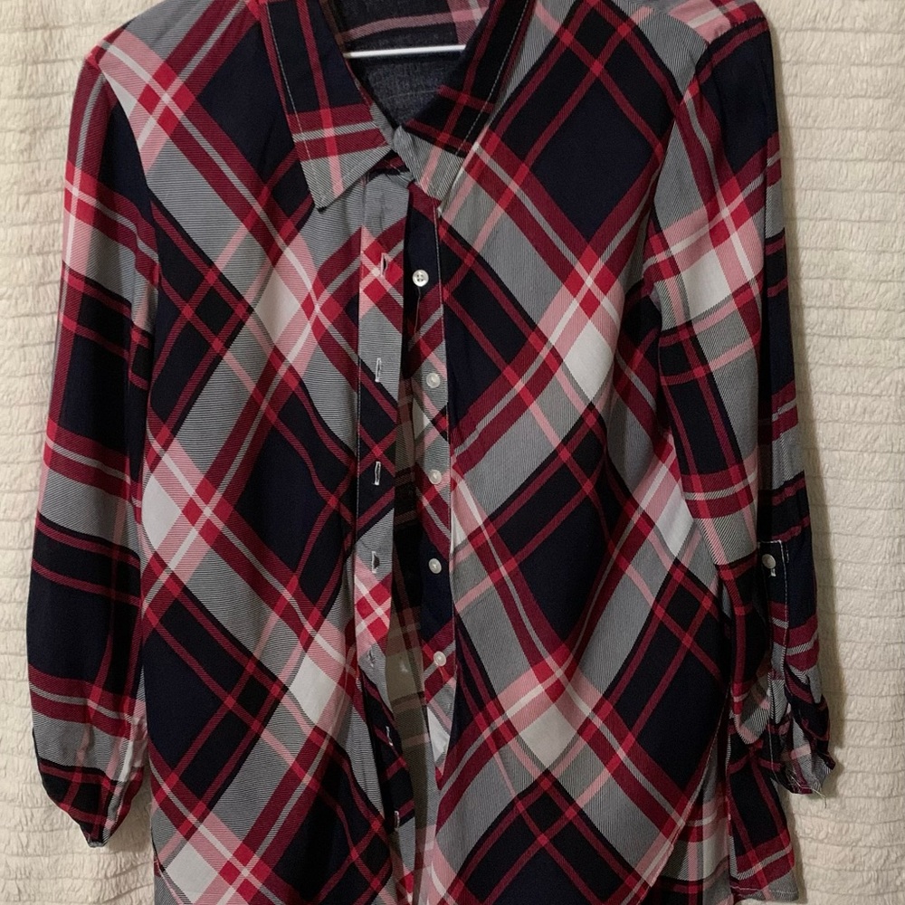 Fyve Red and Black Plaid Shirt